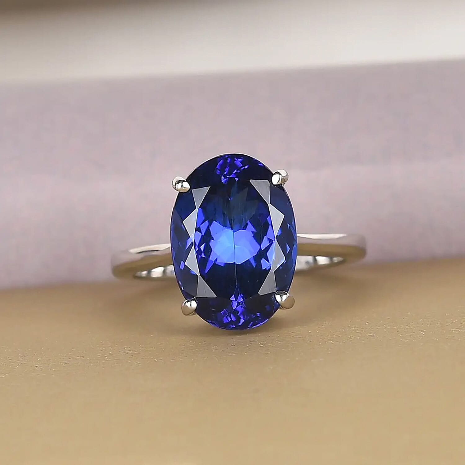 Rhapsody 950 Platinum AAAA Tanzanite Solitaire Ring (Size 5.5) 6.35 Grams 7.75 ctw