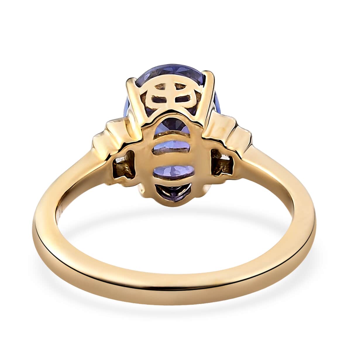 LUXORO 14K Yellow Gold Premium Tanzanite and Diamond G-H I3 Ring (Size 6.0) 3.65 Grams 2.90 ctw image number 4