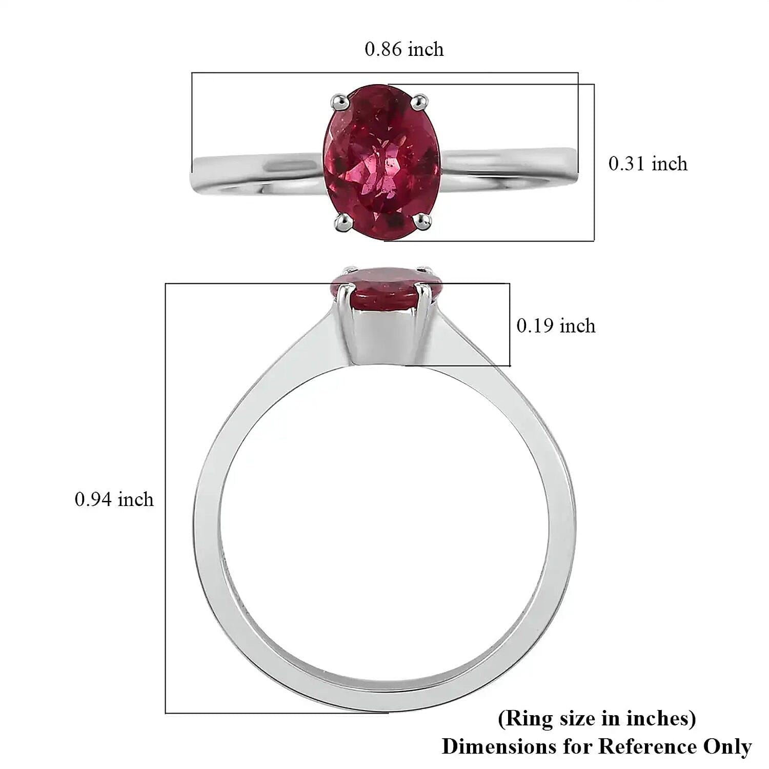 Rhapsody AAAA Ouro Fino Rubellite Ring , Rubellite Solitaire Ring , 950 Platinum Ring , Wedding Ring 4.15 Grams 1.35 ctw