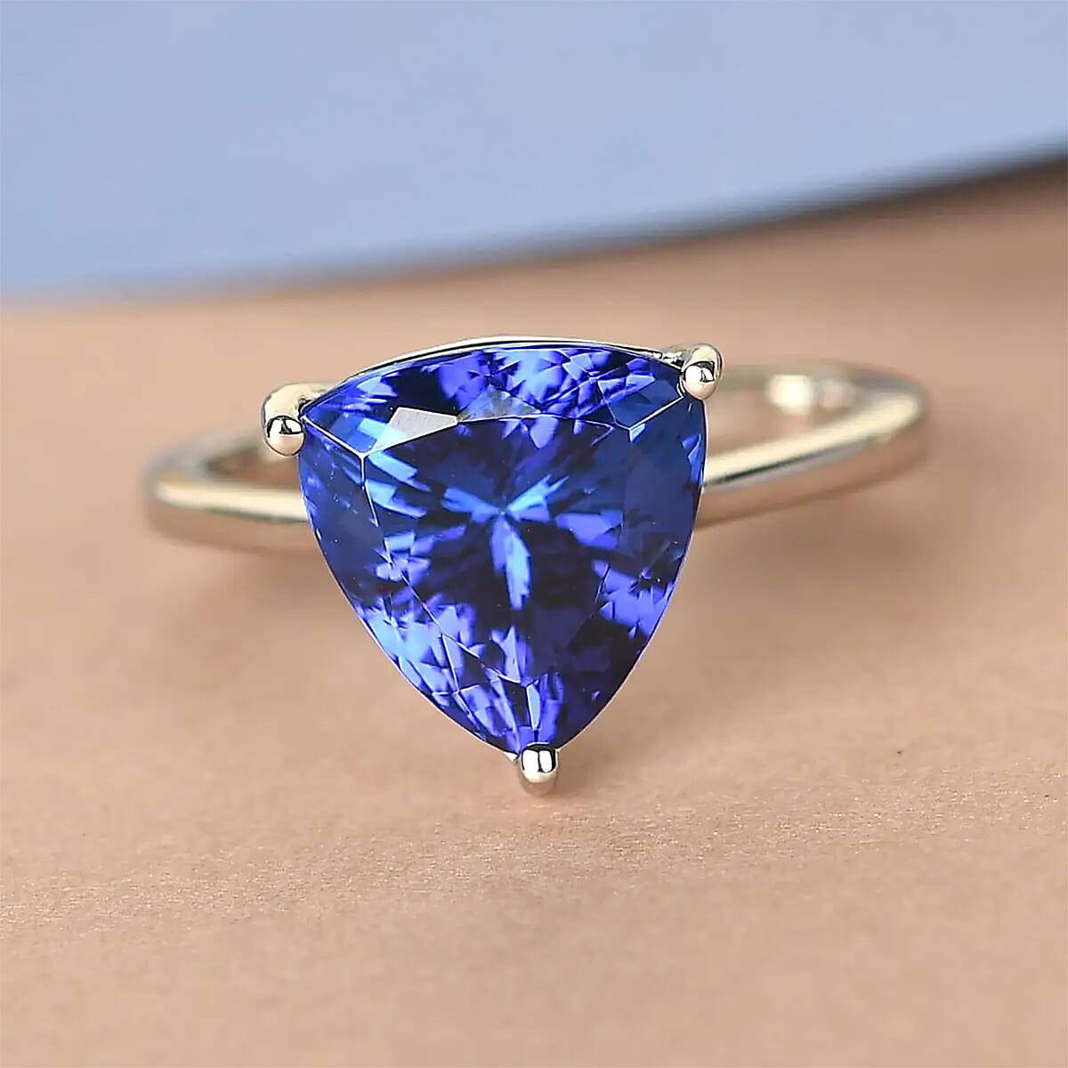 Rhapsody 950 Platinum AAAA Tanzanite Solitaire Ring (Size 5.5) 5.60 Grams 4.75 ctw image number 1