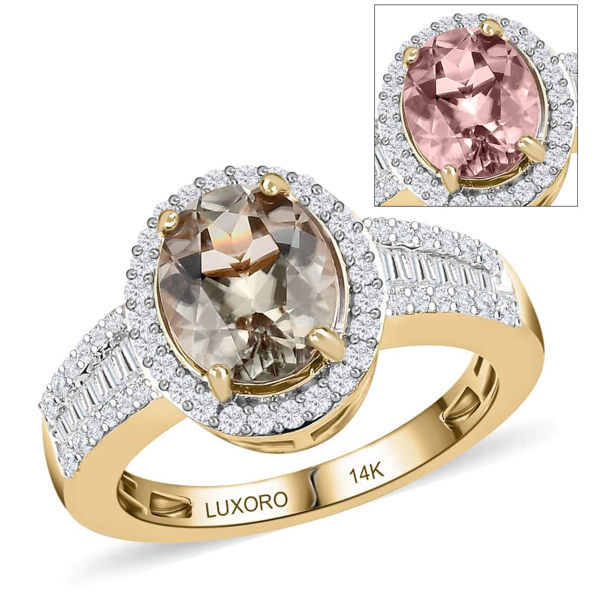 Luxoro AAA Turkizite and Diamond 2.50 ctw Cocktail Ring in  14K Yellow Gold (Size 6.5) image number 0