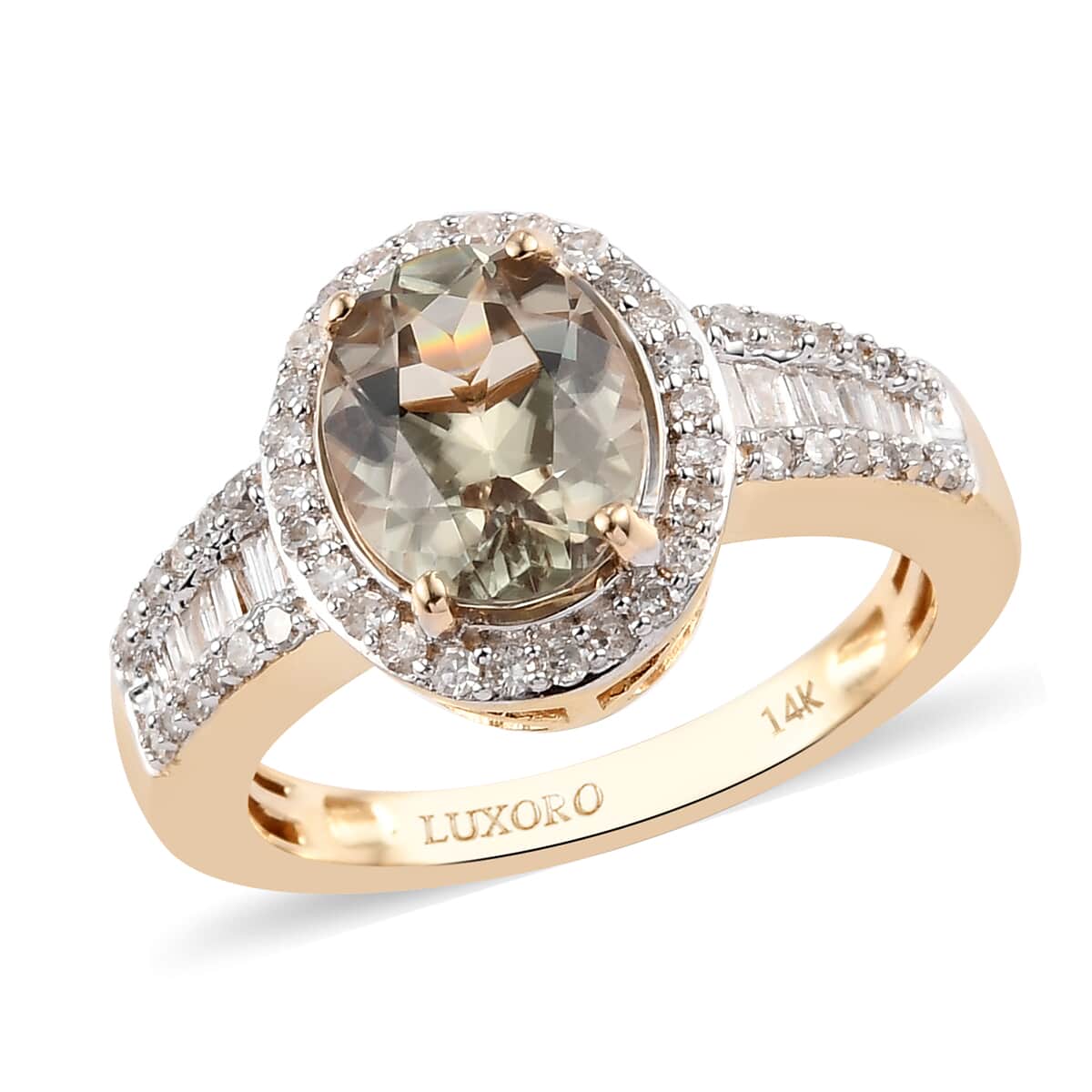 Luxoro AAA Turkizite and Diamond 2.50 ctw Cocktail Ring in  14K Yellow Gold (Size 7.5) image number 0