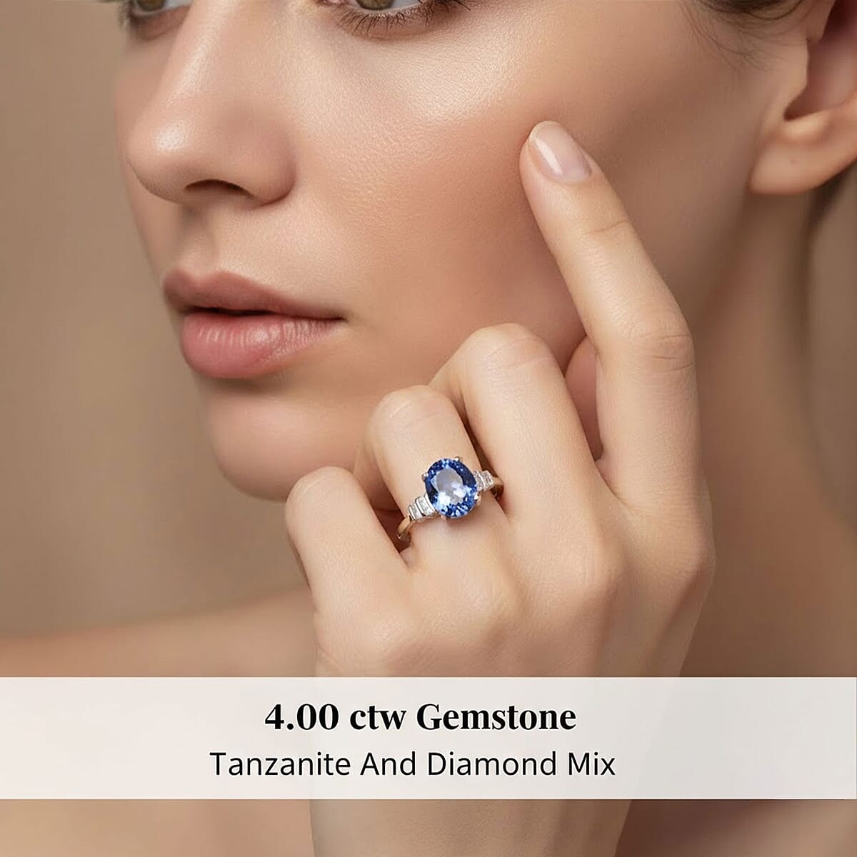 Rhapsody 950 Platinum AAAA Tanzanite and E-F VS Diamond Ring (Size 8.5) 4.85 Grams 4.00 ctw image number 1