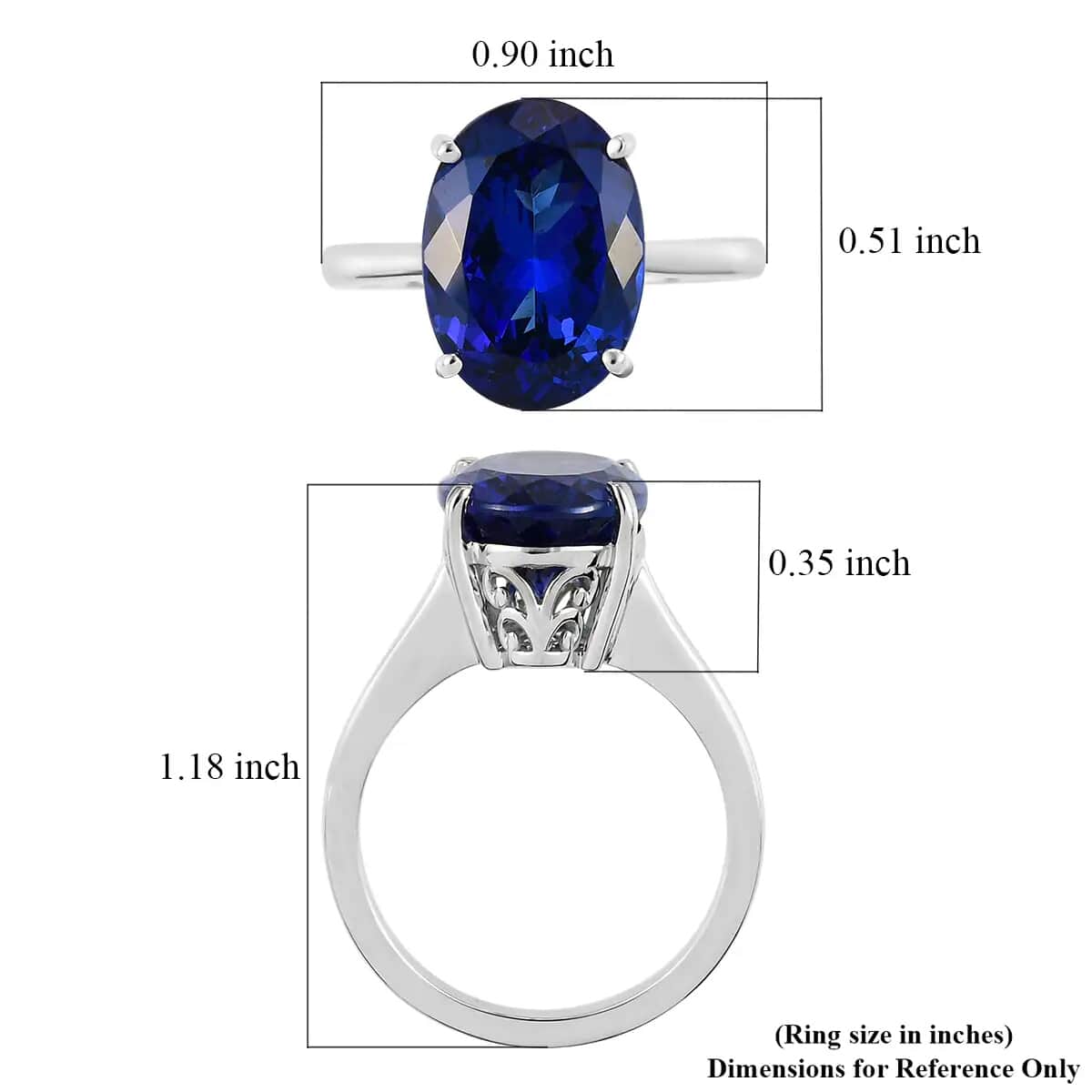 Rhapsody AAAA Tanzanite 7.75 ctw Solitaire Ring in 950 Platinum (Size 8.5) 6.35 Grams image number 5