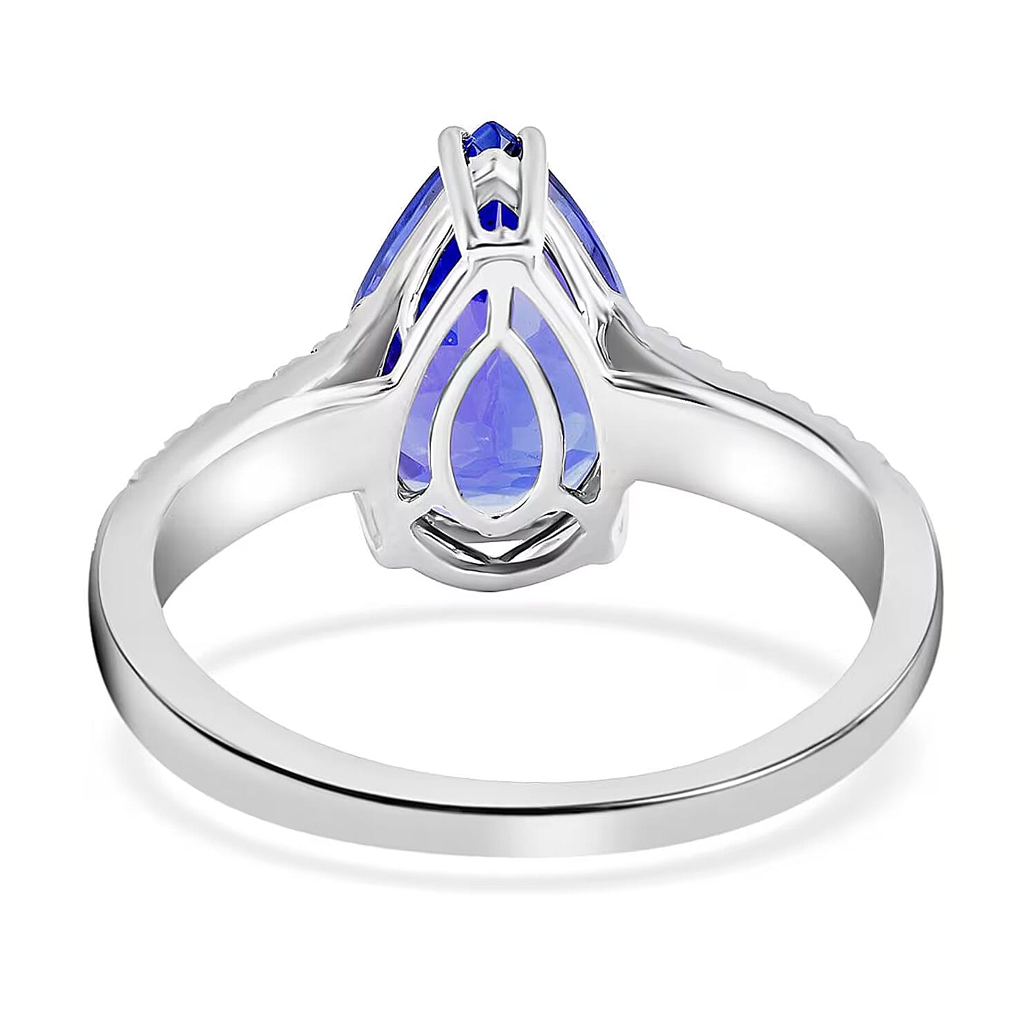 Certified and Appraised Rhapsody 950 Platinum AAAA Tanzanite and E-F VS Diamond Ring (Size 9.5) 5.50 Grams 3.60 ctw