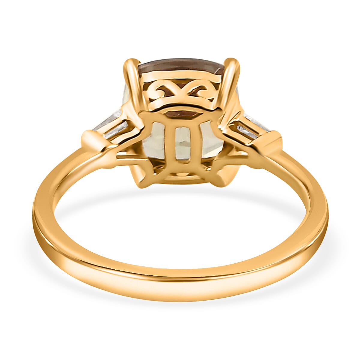 Iliana 18K Yellow Gold AAA Turkizite and G-H SI Diamond Ring 2.65 ctw image number 4