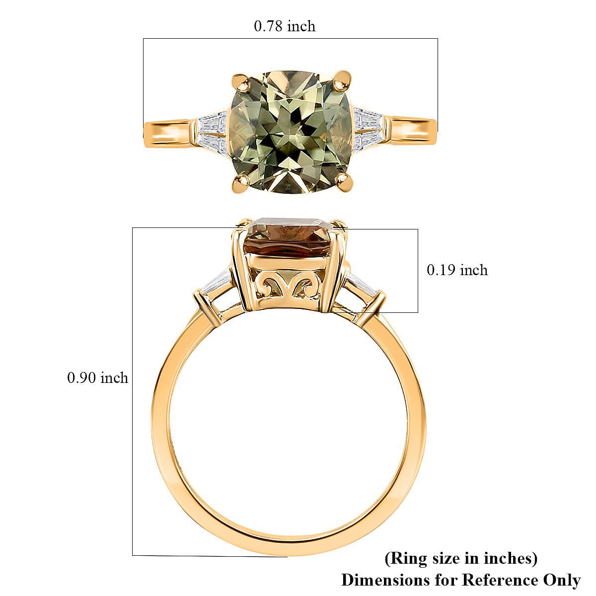Iliana 18K Yellow Gold AAA Turkizite and G-H SI Diamond Ring 2.65 ctw image number 5