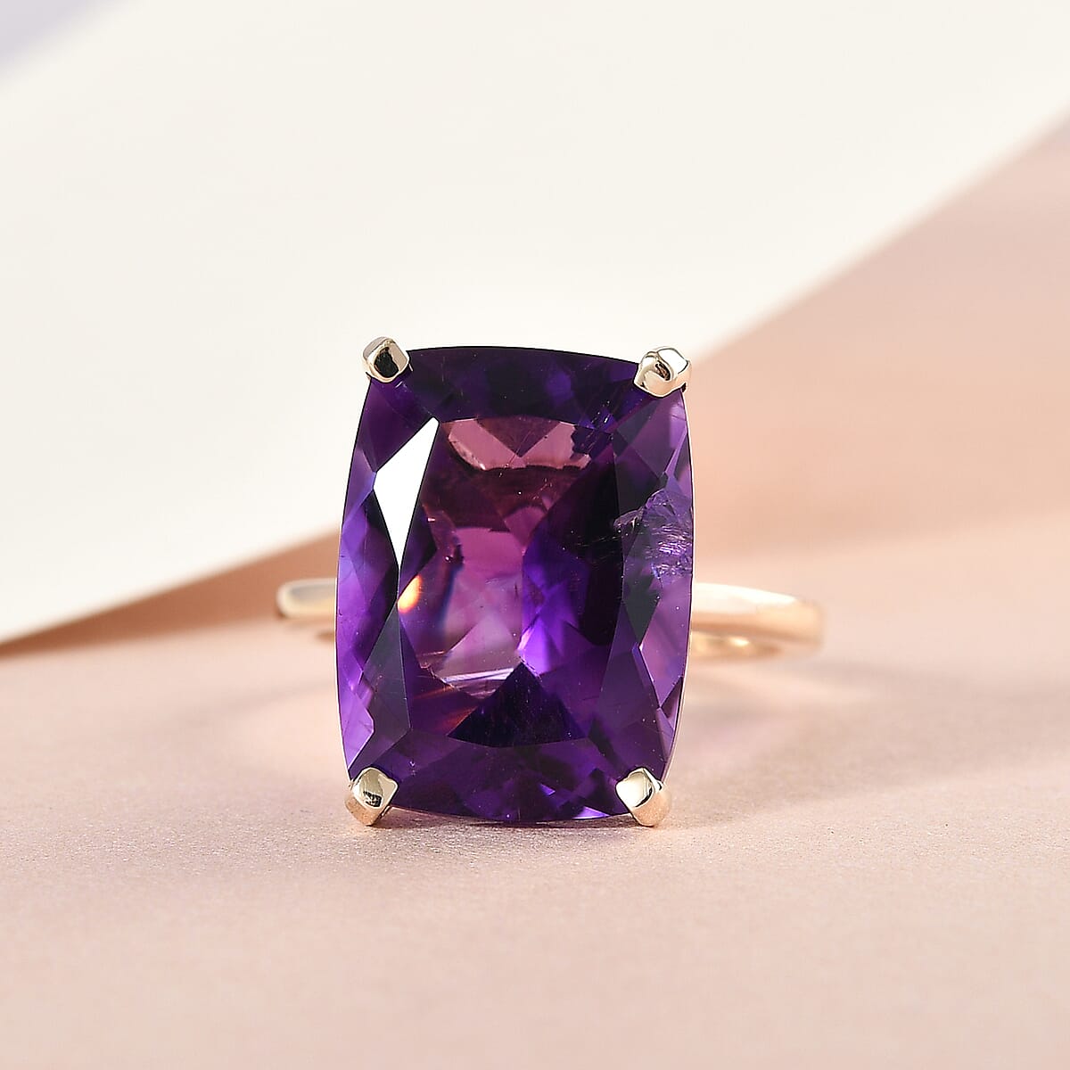 Luxoro 10K Yellow Gold AAA Moroccan Amethyst Solitaire Ring (Size 5.0) 10.75 ctw image number 1