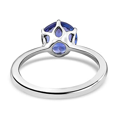 Rhapsody 950 Platinum AAAA Portuguese Cut 161 Facet Tanzanite Solitaire Ring (Size 11.0) 2.40 ctw