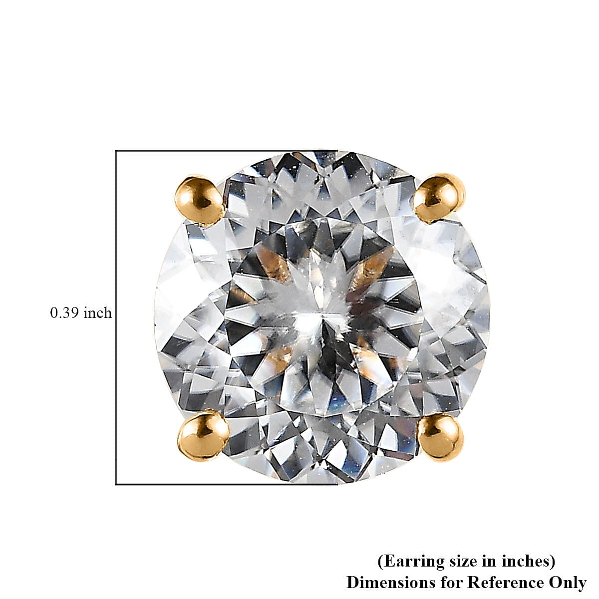Moissanite Solitaire Stud Earrings in Vermeil Yellow Gold Over Sterling Silver 5.90 ctw image number 4
