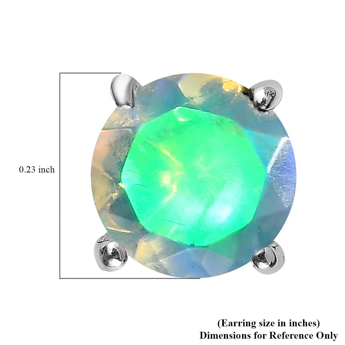 Premium Ethiopian Welo Opal Solitaire Stud Earrings in Platinum Over Sterling Silver 1.00 ctw
