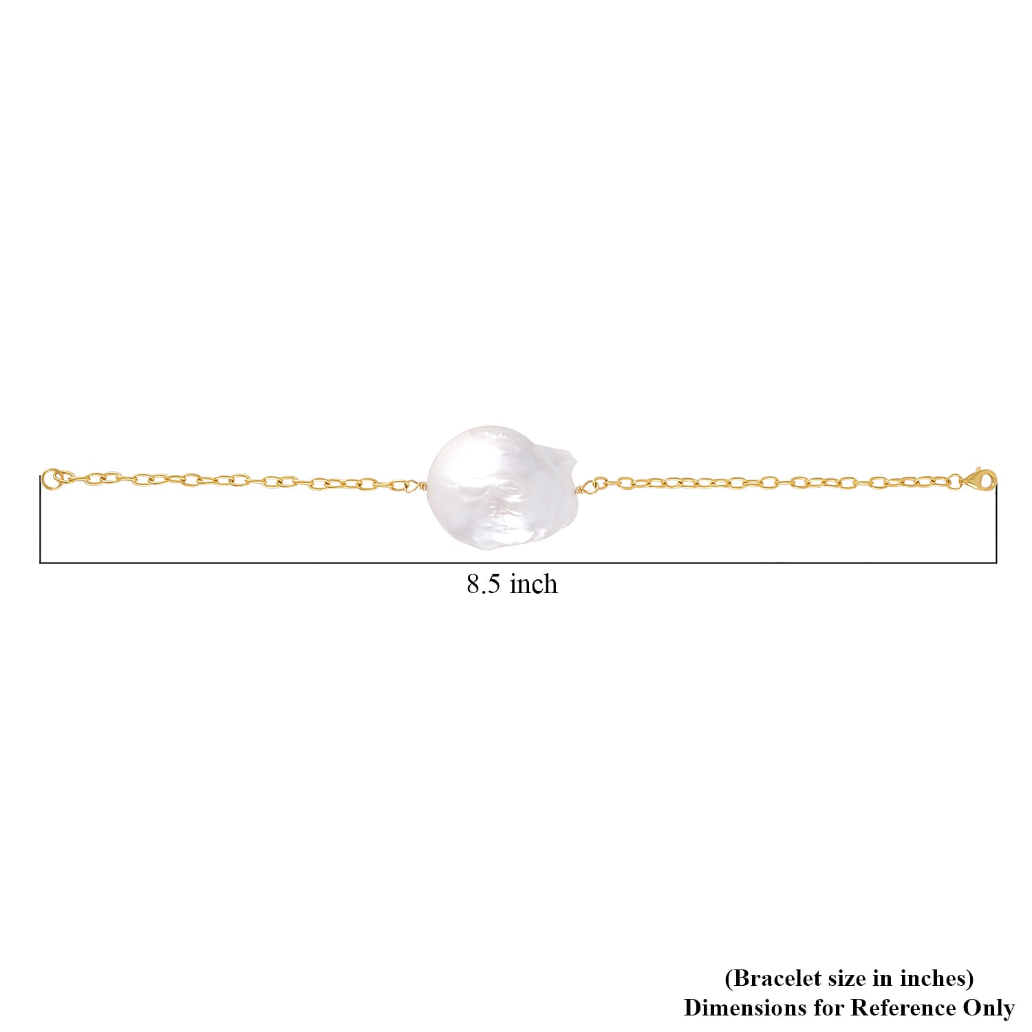 Organic Shape Baroque Pearl Bracelet in 14K YG Over Sterling Silver (8.50 In)