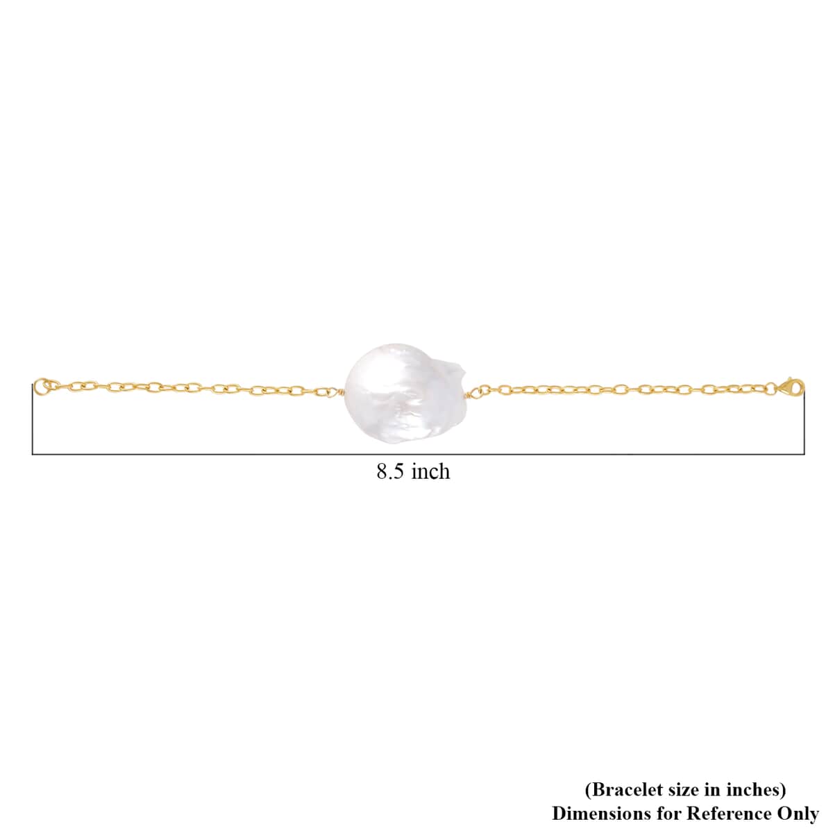 Organic Shape Baroque Pearl Bracelet in 14K YG Over Sterling Silver (8.50 In) image number 4