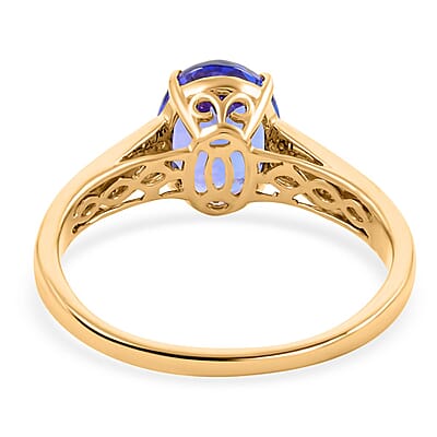 Certified & Appraised Luxoro 14K Yellow Gold AAA Tanzanite and G-H I2 Diamond Solitaire Ring (Size 7.0) 3.00 ctw