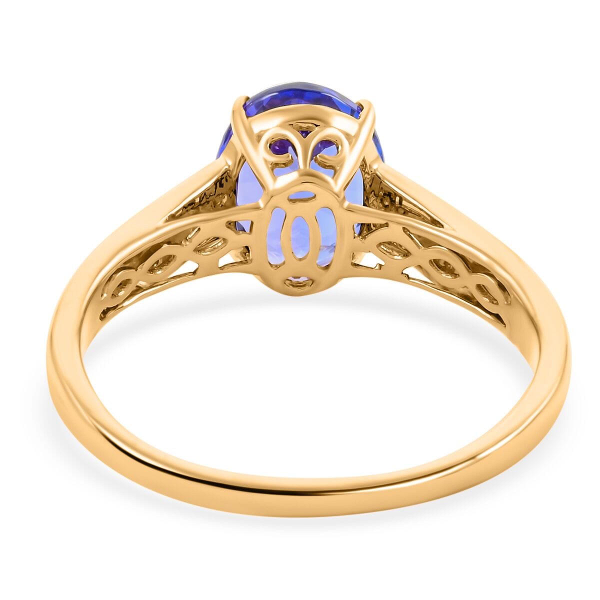 Luxoro 14K Yellow Gold AAA Tanzanite and G-H I2 Diamond Solitaire Ring (Size 9.0) 3.00 ctw image number 4