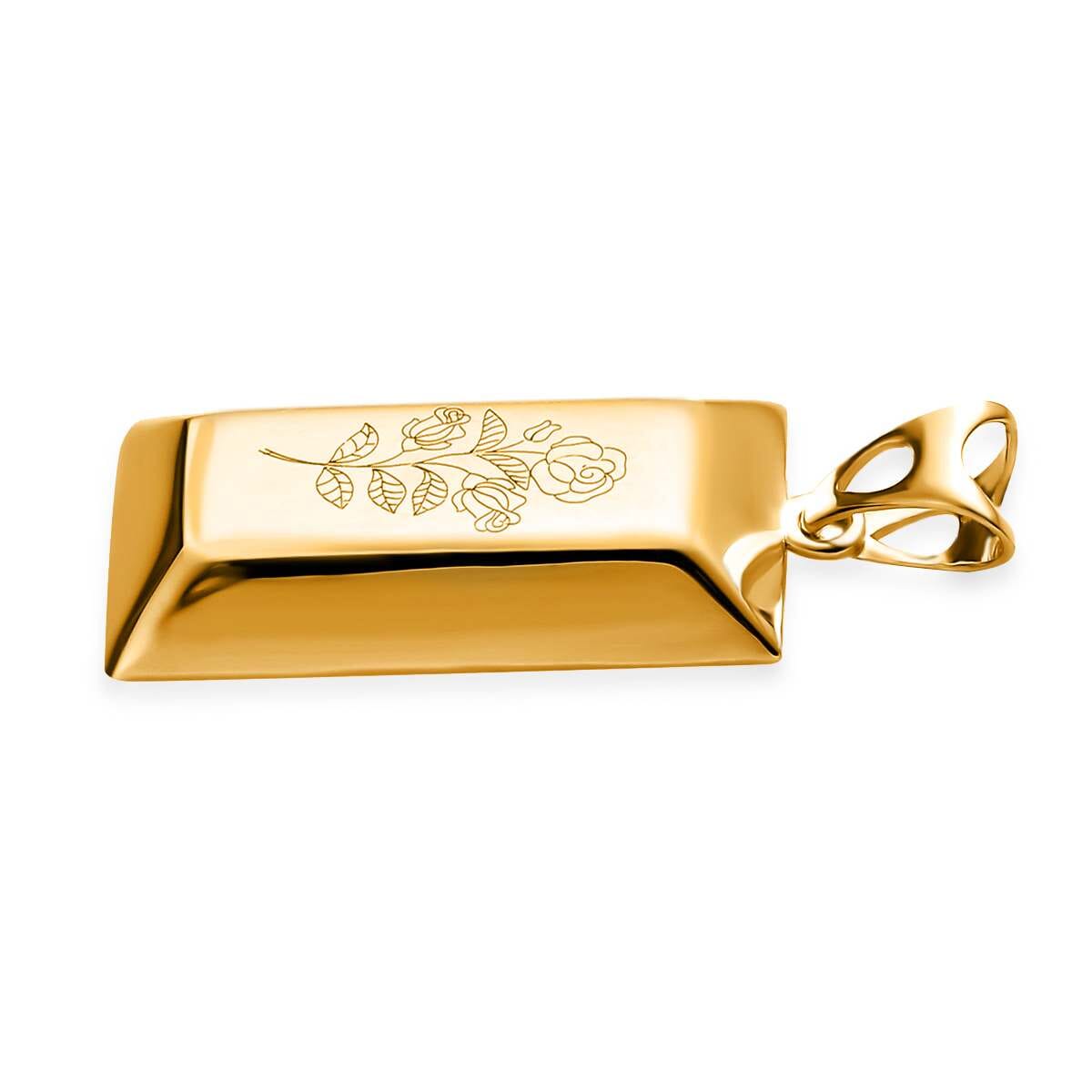 Rose Flower Bar Pendant in 18K Yellow Gold 1.60 Grams image number 3