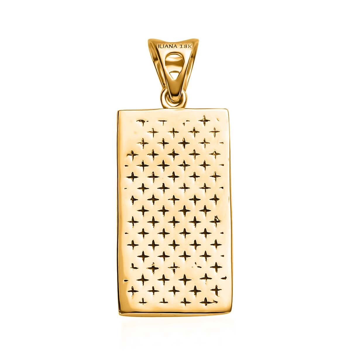 Rose Flower Bar Pendant in 18K Yellow Gold 1.60 Grams image number 4