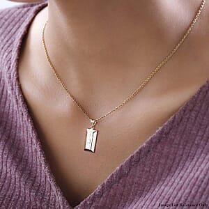 Iliana 18K Yellow Gold Dragon Bar Pendant without Chain 1.47 Grams