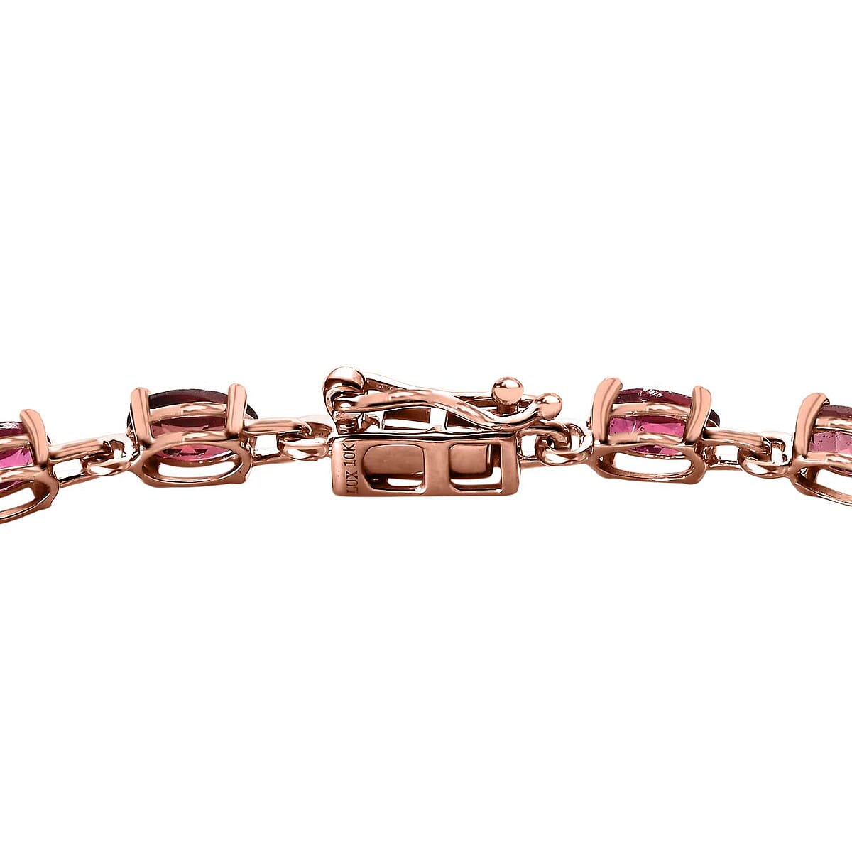 Luxoro 10K Rose Gold AAA Morro Redondo Pink Tourmaline Bracelet (8.00 In) 6.20 ctw image number 2