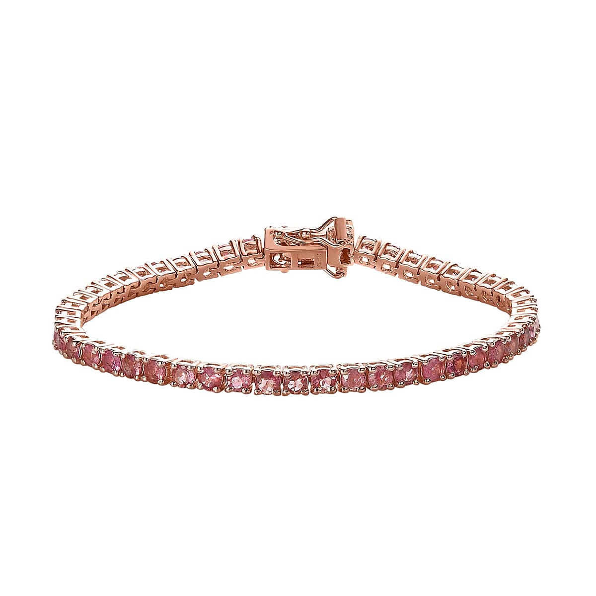 Premium Morro Redondo Pink Tourmaline Tennis Bracelet in Vermeil Rose Gold Over Sterling Silver (6.50 In) 5.50 ctw image number 0