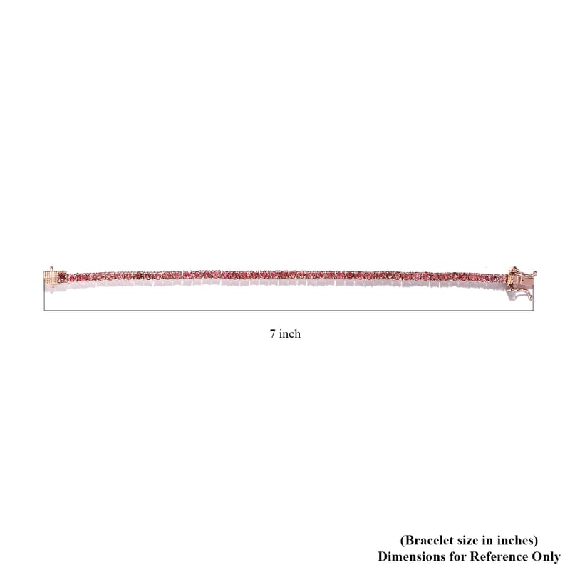 Premium Morro Redondo Pink Tourmaline Tennis Bracelet in Vermeil Rose Gold Over Sterling Silver (6.50 In) 5.50 ctw
