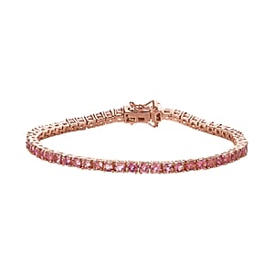 D'Joy Premium Morro Redondo Pink Tourmaline Tennis Bracelet in Vermeil Rose Gold Over Sterling Silver (7.25 In) 6.10 ctw
