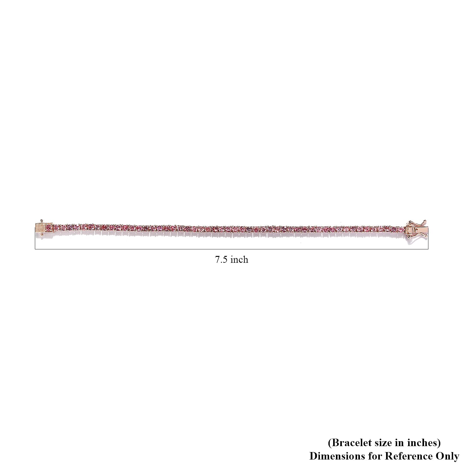 D'Joy Premium Morro Redondo Pink Tourmaline Tennis Bracelet in Vermeil Rose Gold Over Sterling Silver (7.25 In) 6.10 ctw
