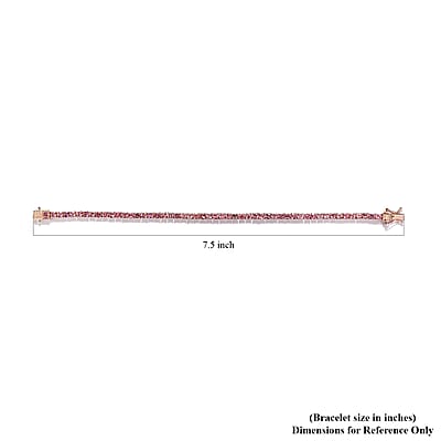 D'Joy Premium Morro Redondo Pink Tourmaline Tennis Bracelet in Vermeil Rose Gold Over Sterling Silver (7.25 In) 6.10 ctw