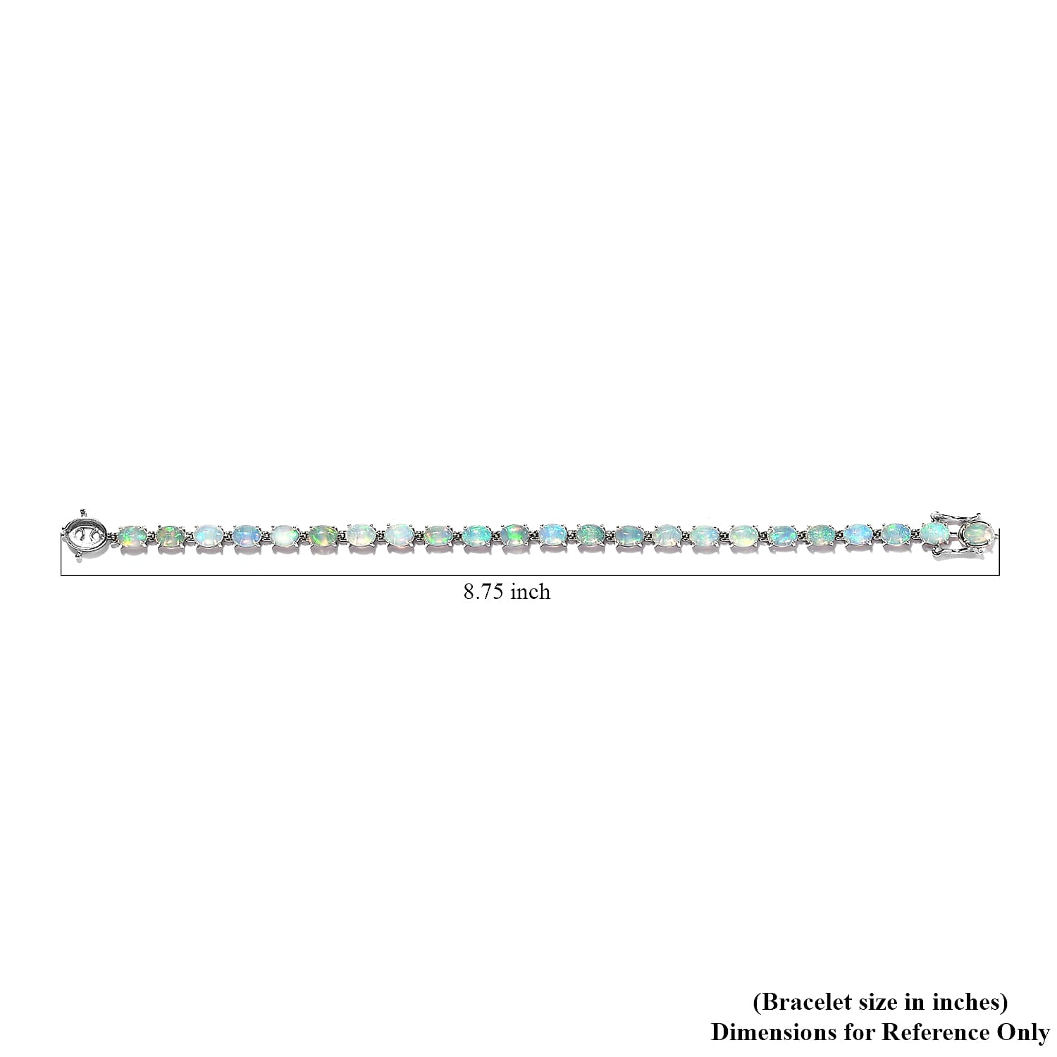 Ethiopian Welo Opal Tennis Bracelet in Platinum Over Sterling Silver (6.50 In) 10.00 ctw