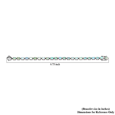 Ethiopian Welo Opal Tennis Bracelet in Platinum Over Sterling Silver (6.50 In) 10.00 ctw