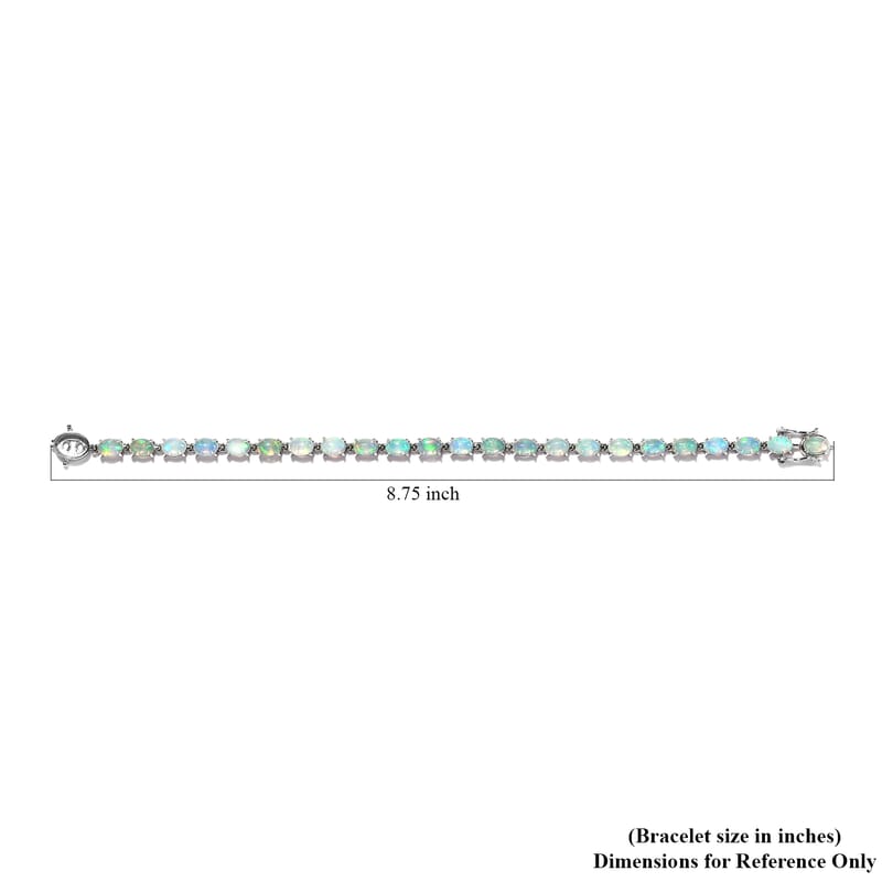 Ethiopian Welo Opal Tennis Bracelet in Platinum Over Sterling Silver (6.50 In) 10.00 ctw