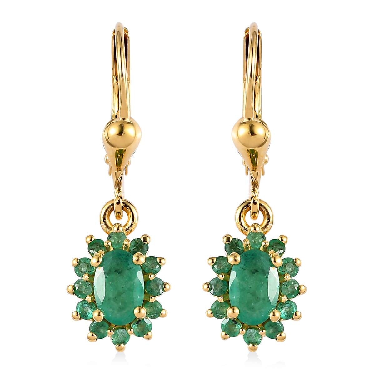 Leverback on sale emerald earrings