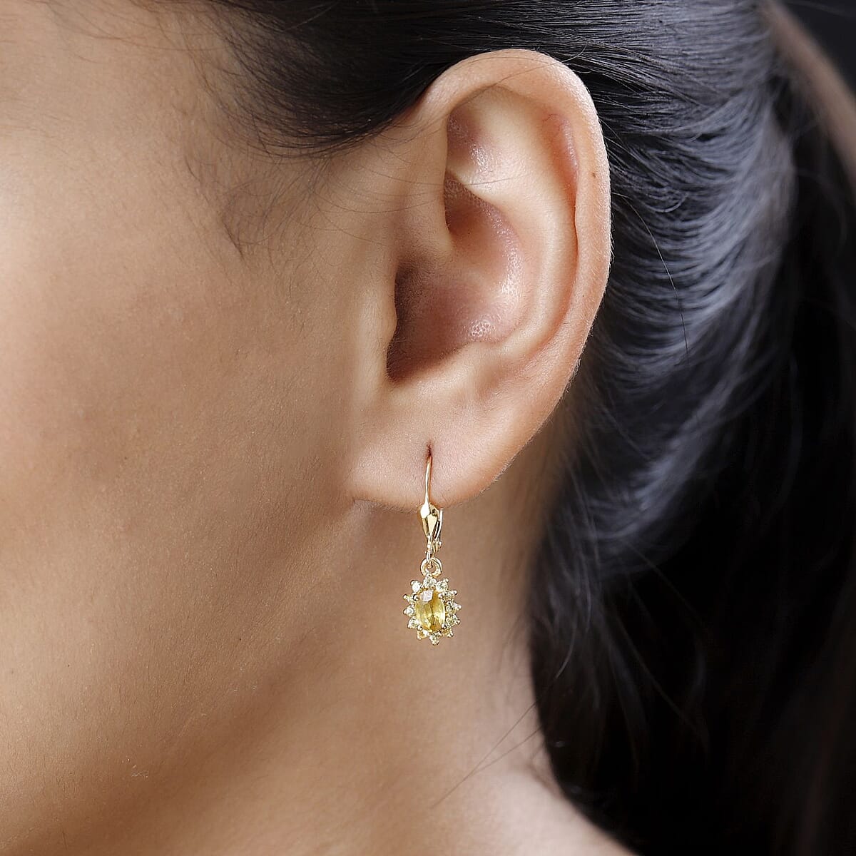 Madagascar Yellow Sapphire Lever Back Earrings in Vermeil Yellow Gold Over Sterling Silver 1.80 ctw image number 2