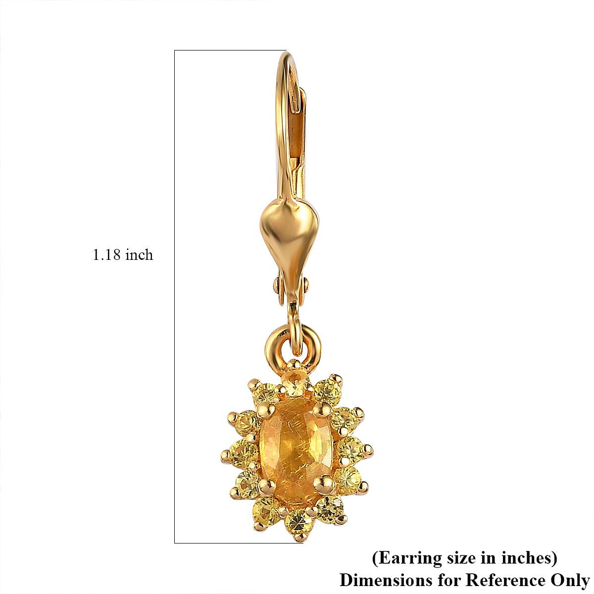 Madagascar Yellow Sapphire Lever Back Earrings in Vermeil Yellow Gold Over Sterling Silver 1.80 ctw image number 4
