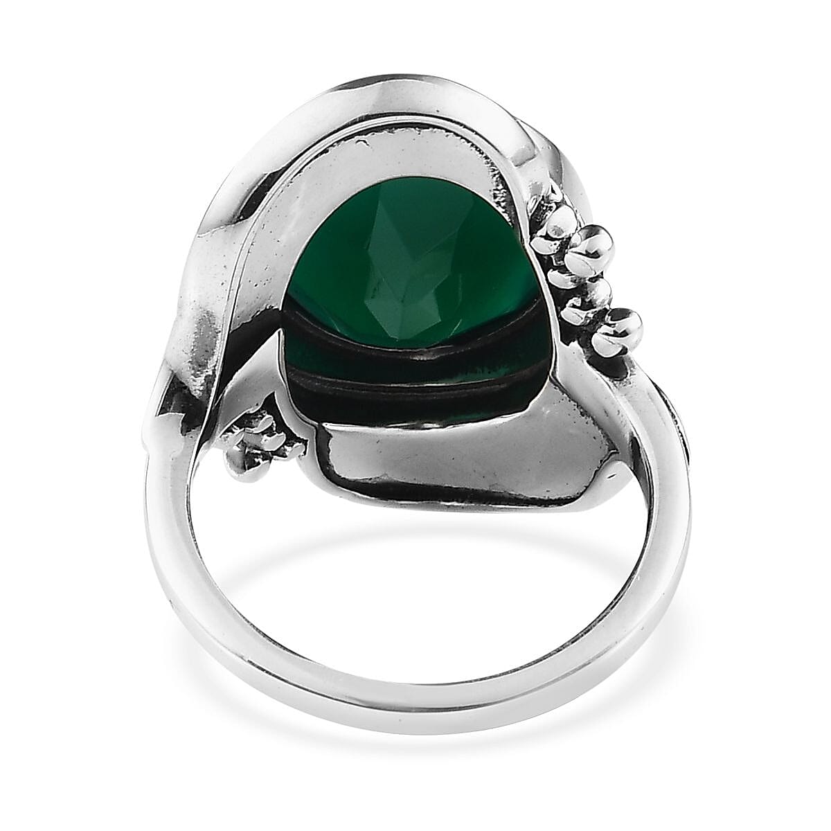 Artisan Crafted Verde Onyx Solitaire Ring in Sterling Silver (Size 10.0) 5.85 ctw