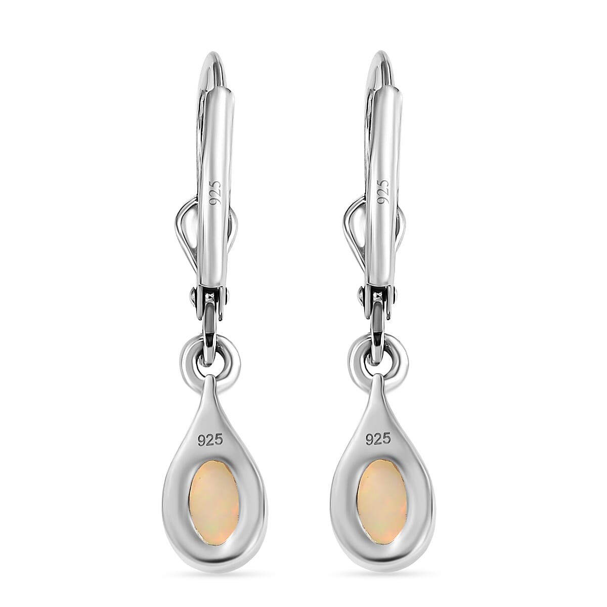 Ethiopian Welo Opal Lever Back Earrings in Platinum Over Sterling Silver 0.50 ctw