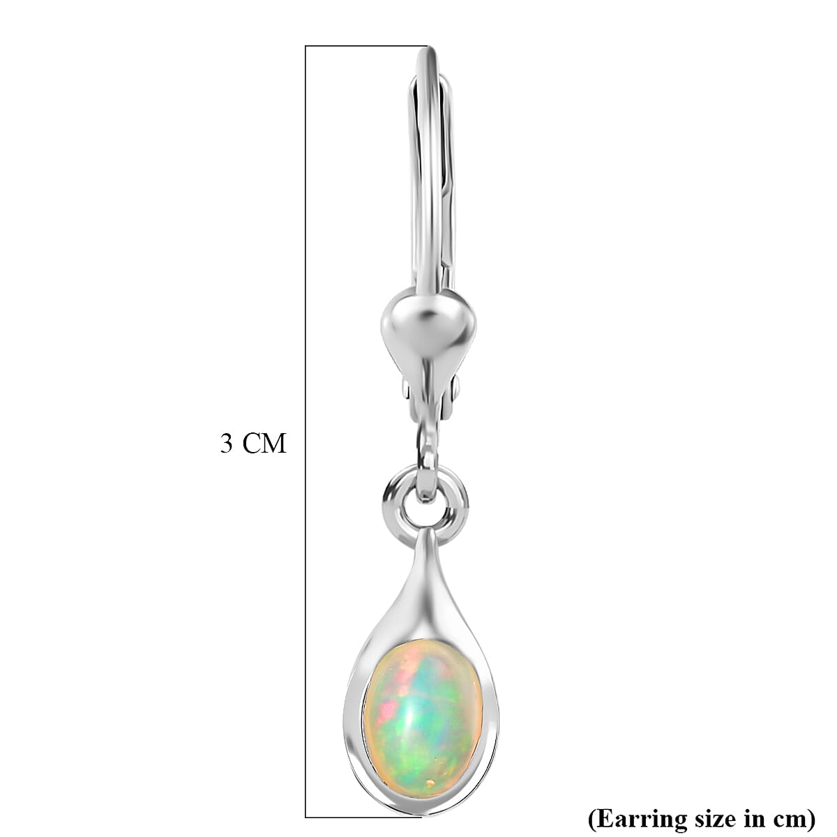 Ethiopian Welo Opal Lever Back Earrings in Platinum Over Sterling Silver 0.50 ctw