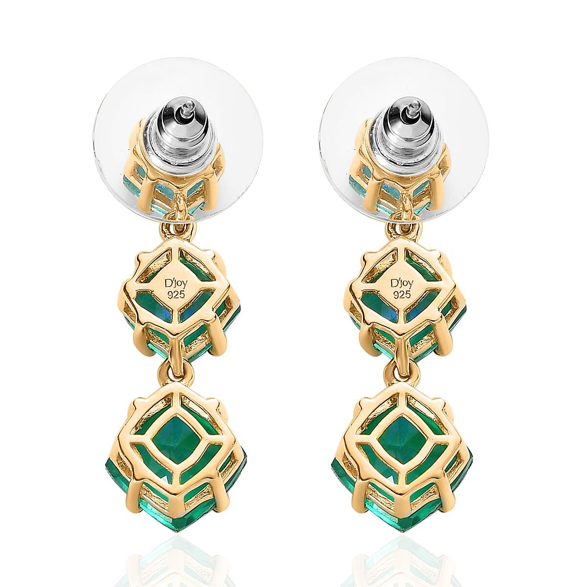 Peacock Quartz (Triplet) Dangle Earrings in Vermeil Yellow Gold Over Sterling Silver 10.65 ctw image number 2