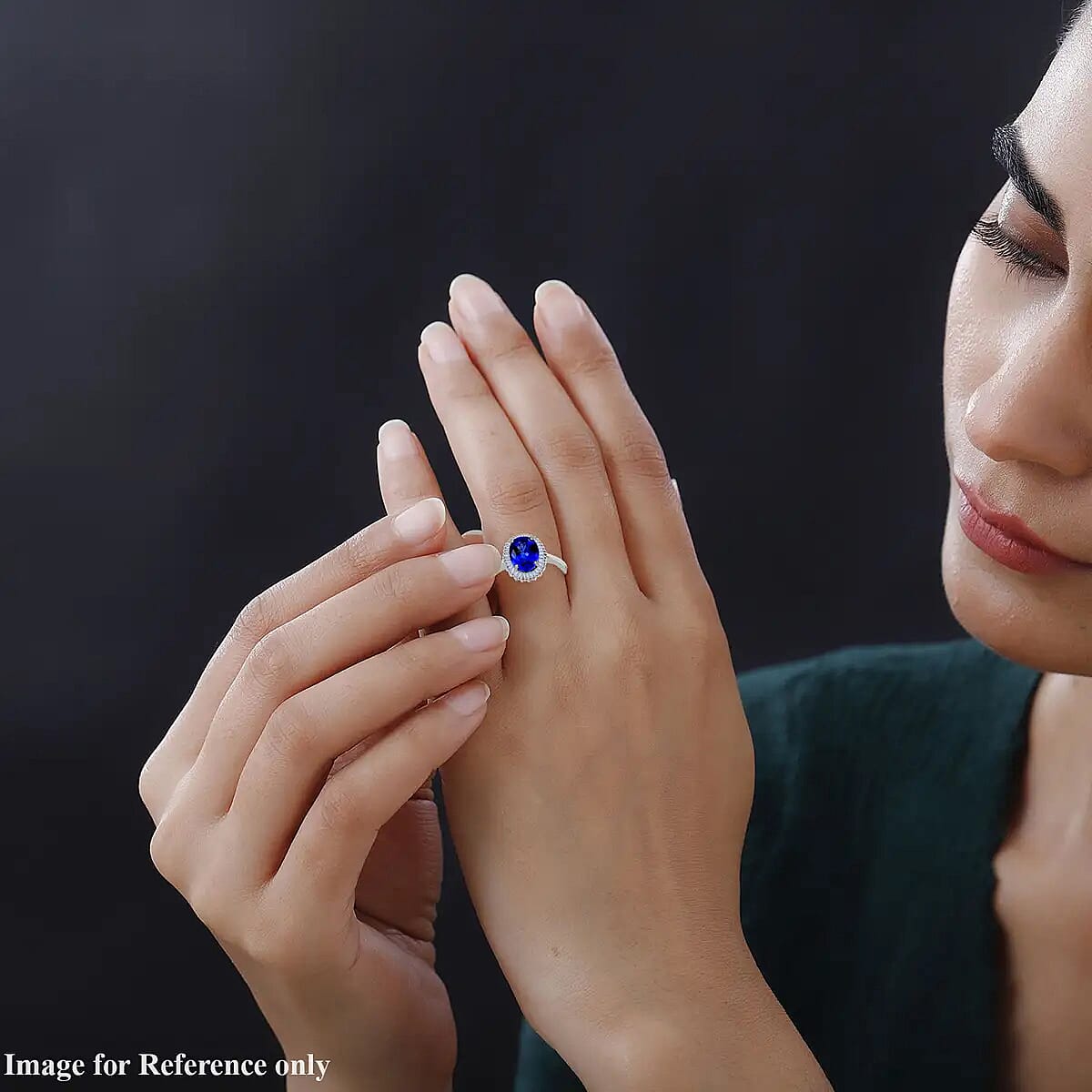 Certified Rhapsody 950 Platinum AAAA Tanzanite and E-F VS1 Diamond Halo Ring (Size 9.5) 4.80 Grams 3.00 ctw image number 2