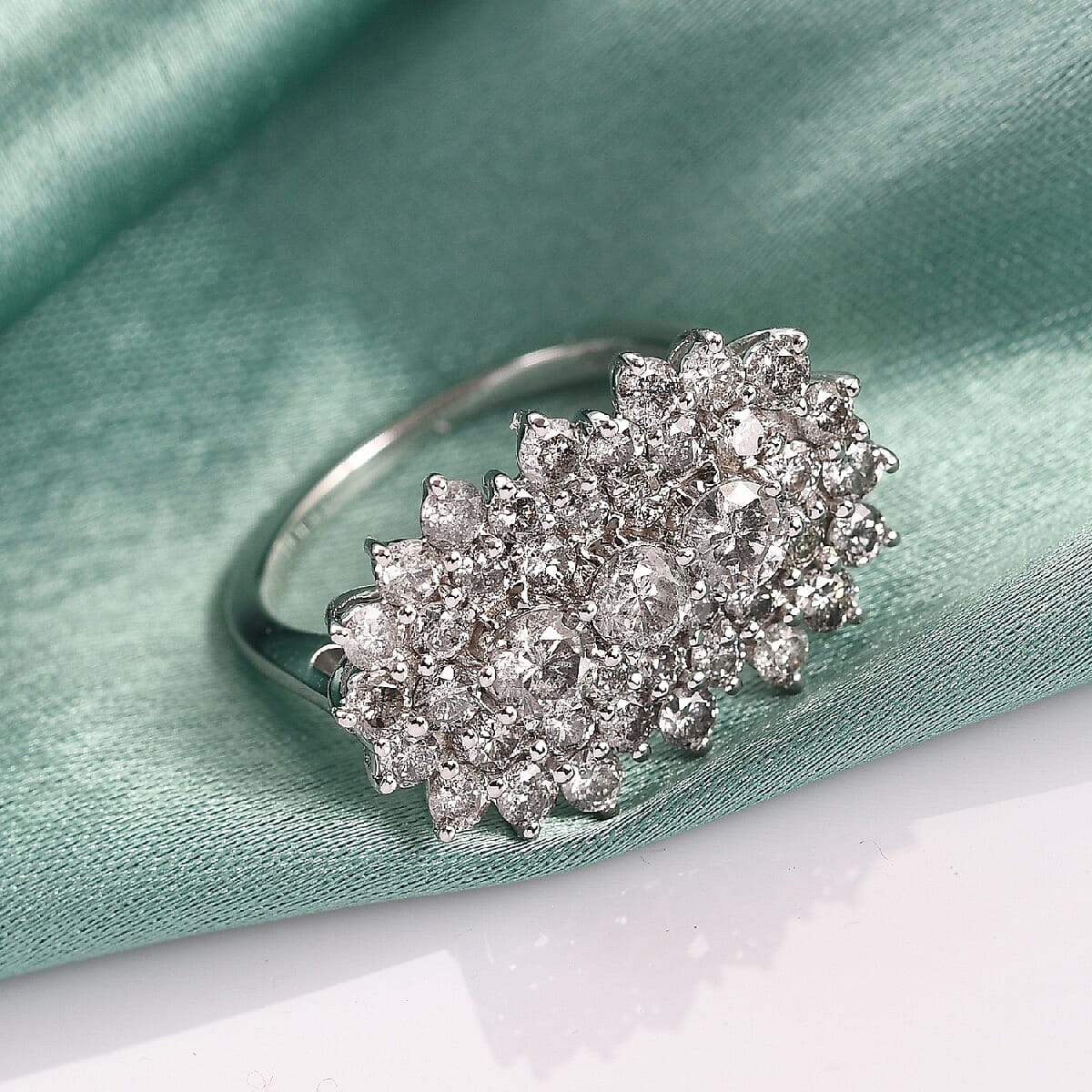 Luxoro 10K White Gold Diamond G-H I3 Ring (Size 11.0) 2.00 ctw image number 1