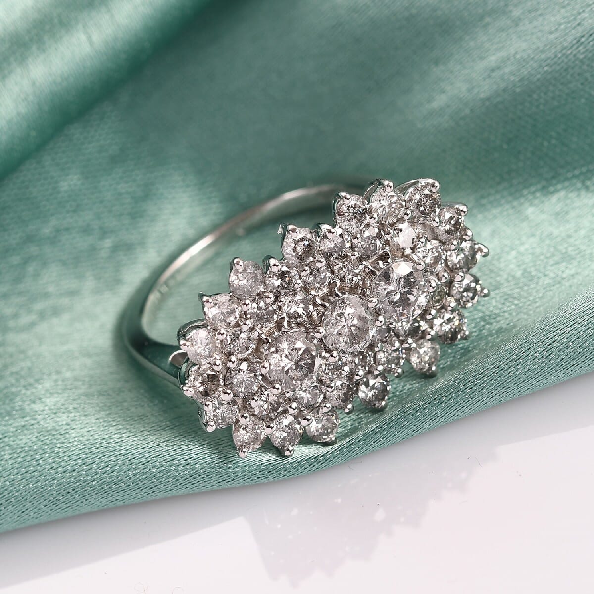 Luxoro G-H I3 Diamond 2.00 ctw Ring in 10K White Gold (Size 6.5) image number 1
