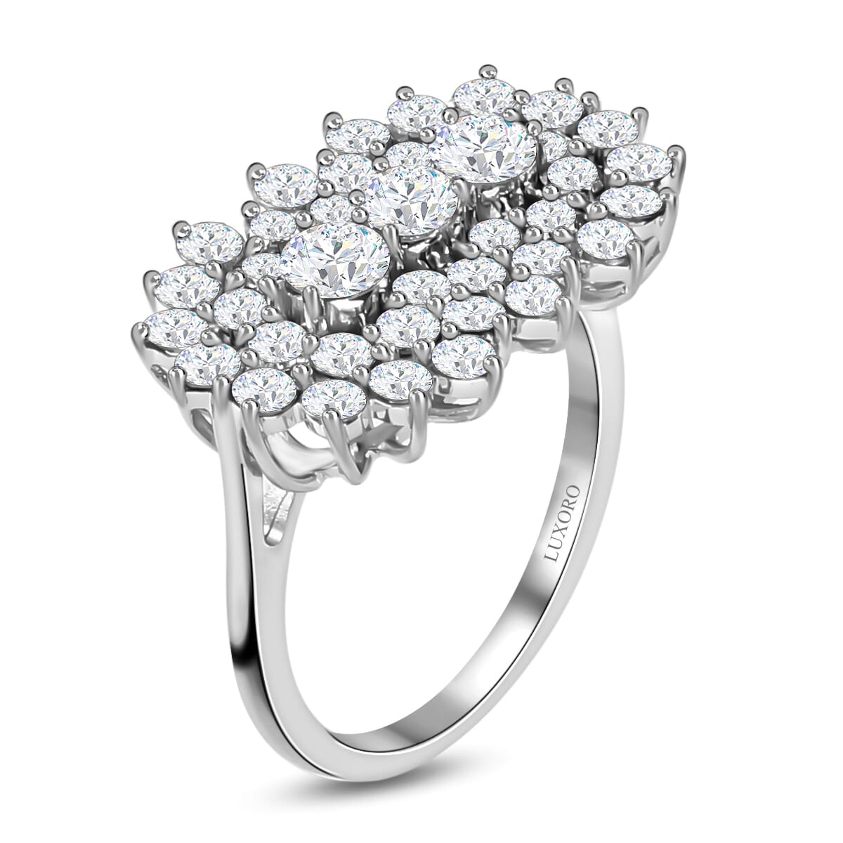 Luxoro G-H I3 Diamond 2.00 ctw Ring in 10K White Gold (Size 6.5) image number 3