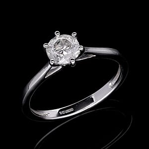 Luxoro G-H I3 Diamond 1.00 ctw Solitaire Ring in 10K White Gold (Size 11.0)