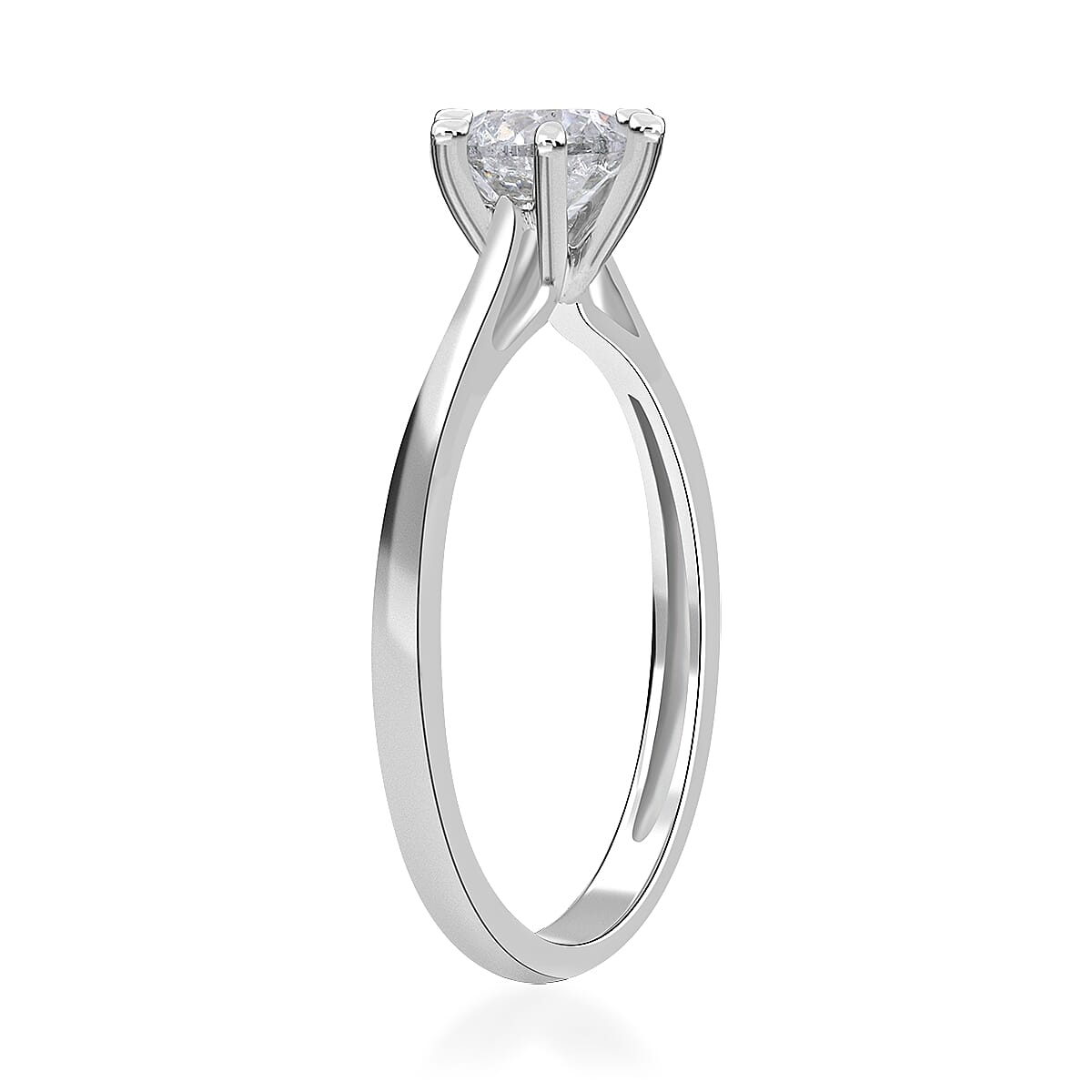 Luxoro G-H I3 Diamond 1.00 ctw Solitaire Ring in 10K White Gold (Size 11.0) image number 3