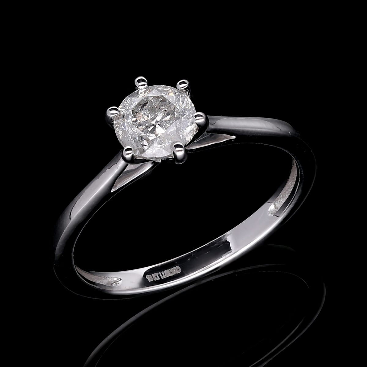 Luxoro G-H I3 Diamond 1.00 ctw Solitaire Ring in 10K White Gold (Size 5.0) image number 1
