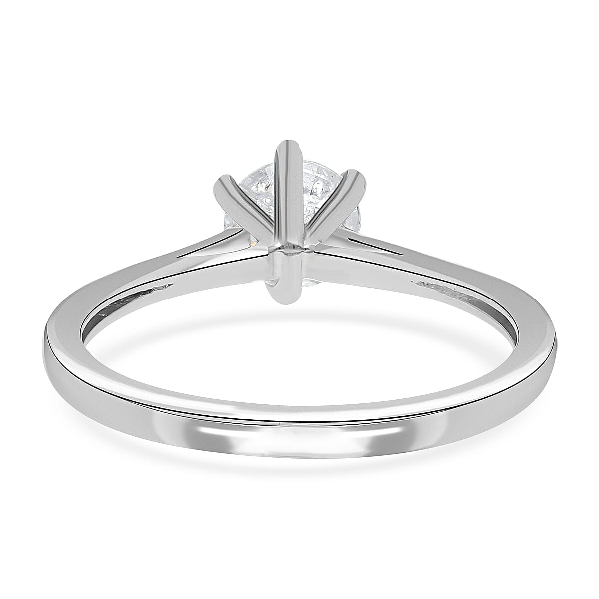 Luxoro G-H I3 Diamond 1.00 ctw Solitaire Ring in 10K White Gold (Size 5.0) image number 4