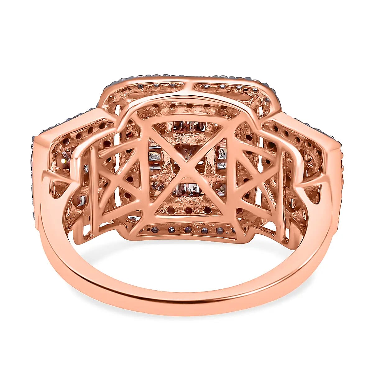 Luxoro Natural Champagne and White Diamond 2.00 ctw Ring in 10K Rose Gold, Gold Diamond Ring, Wedding Ring, Engagement Rings For Her image number 5