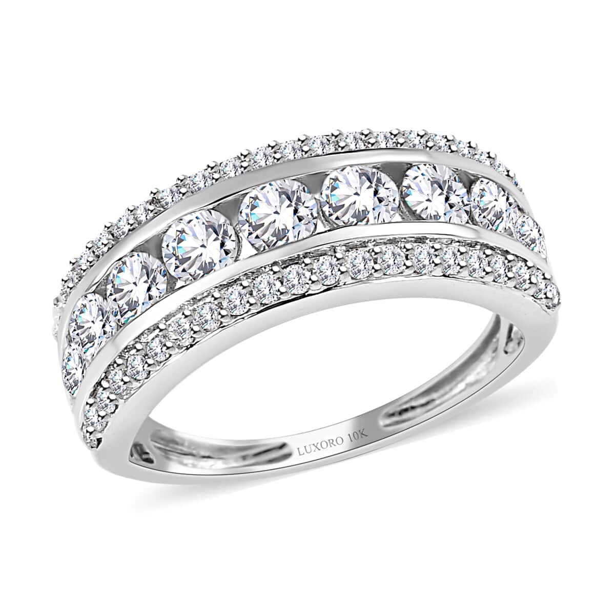 10k White Gold Moissanite Diamond Eternity Ring - Size outlet 9.5