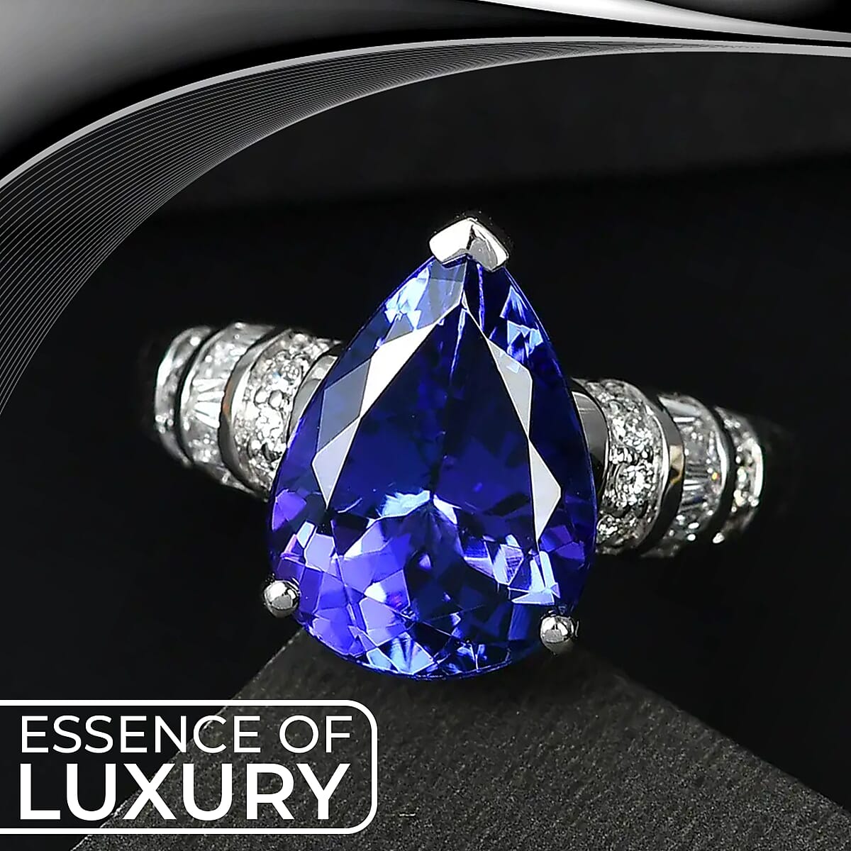 Rhapsody 950 Platinum AAAA Tanzanite and E-F VS2 Diamond Ring (Size 10.5) 7.35 Grams 5.75 ctw image number 1