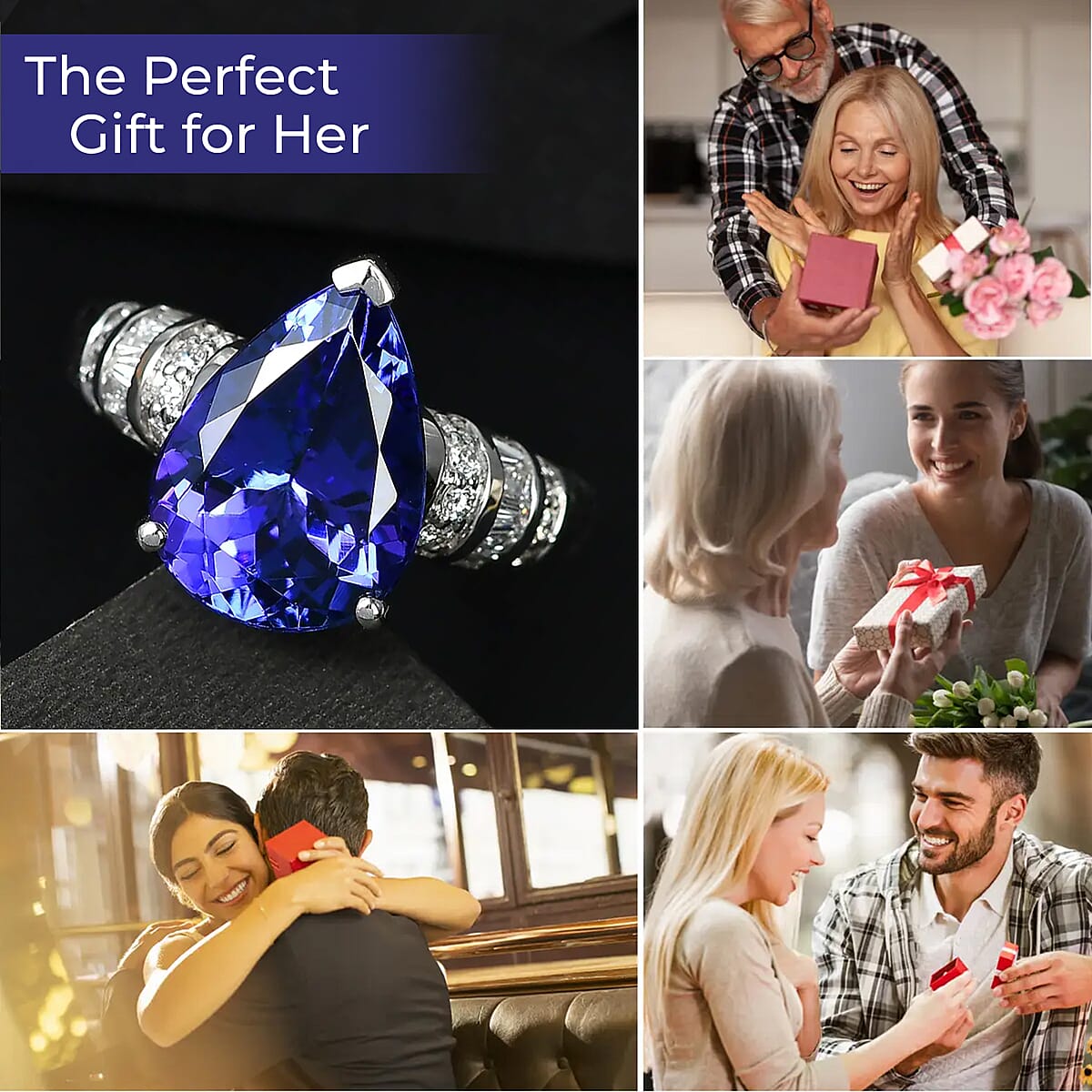 Rhapsody 950 Platinum AAAA Tanzanite and E-F VS2 Diamond Ring (Size 6.5) 7.35 Grams 5.75 ctw image number 3